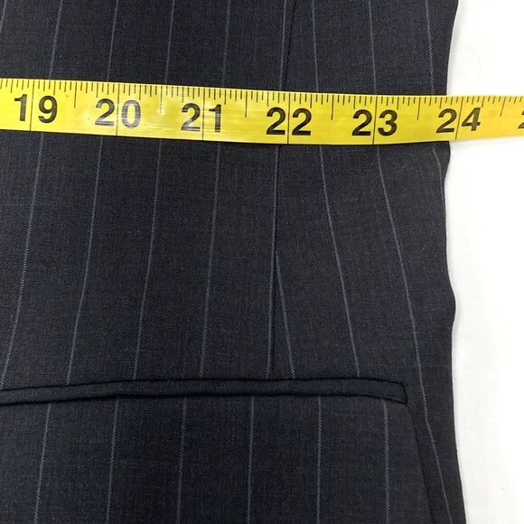 Lineage Sport Coat Stripe Wool Gray 3 Button 46 48 Preppy Italy Mafia Career - Picture 7 of 15